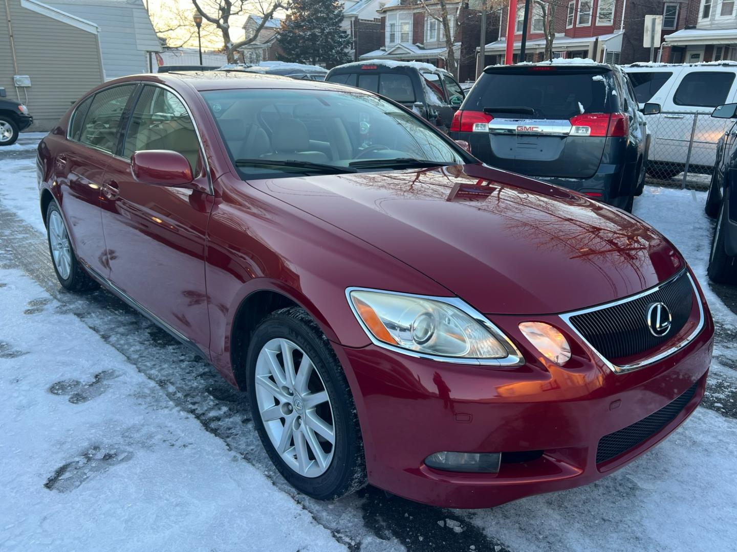 2006 Red /beige Lexus GS GS 300 AWD (JTHCH96S060) with an 3.0L V6 SOHC 24V engine, 6 SPEED AUTOMATIC Overdrive transmission, located at 1018 Brunswick Ave, Trenton, NJ, 08638, (609) 989-0900, 40.240086, -74.748085 - Photo#2